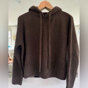 Quince Mongolian cashmere fisherman pullover hoodie